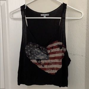 US flag heart crop top